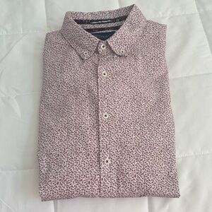 Cactus Man Men's‎ Patterned Button-Up Shirt M burgundy print